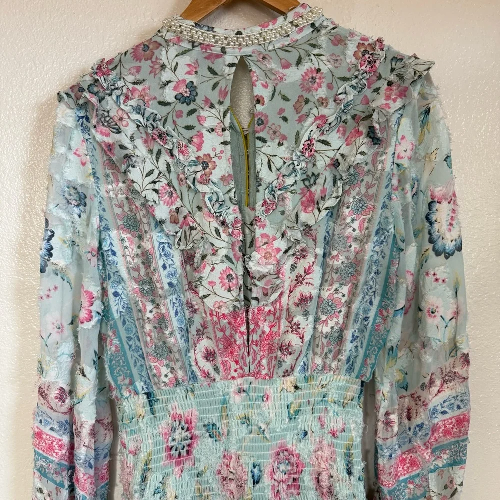 Hana Ruffled Floral Burnout Dress Size S - Picture 9 of 13